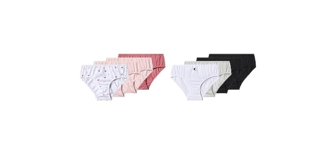 LIDL: ESMARA Lot de 4 slips fille - 100% coton, certifié OEKO-TEX à 2,40€ (au lieu de 7,99€)