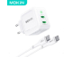 JoyBuy: Mokin PD67W GaN Chargeur double USB-C (UE) avec câble 1,2 m - Blanc à 16,99€ (au lieu de 22,05€)