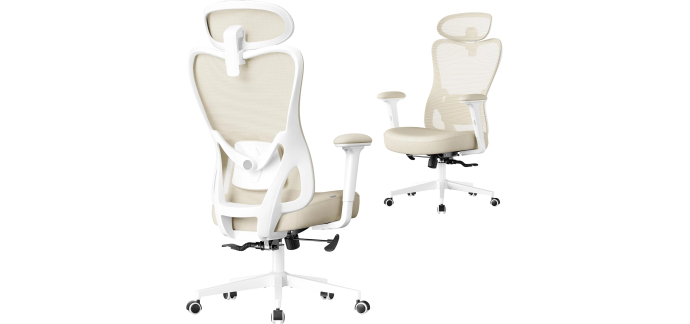 Amazon: Chaise de Bureau Ergonomique Songmics OBN066LF01 - Appui-Tête & Soutien Lombaire Réglables, 150 kg à