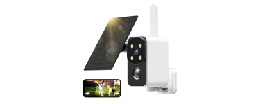 Amazon: Caméra Surveillance Pesair 2k - Rotation 180°, Panneau Solaire, Vision Nocturne Couleur, PIR à 29,15