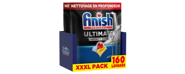 Amazon: Pack de 160 Pastilles Lave-Vaisselle Finish Ultimate Infinity Shine à 22,20€ (au lieu de 35,99€)