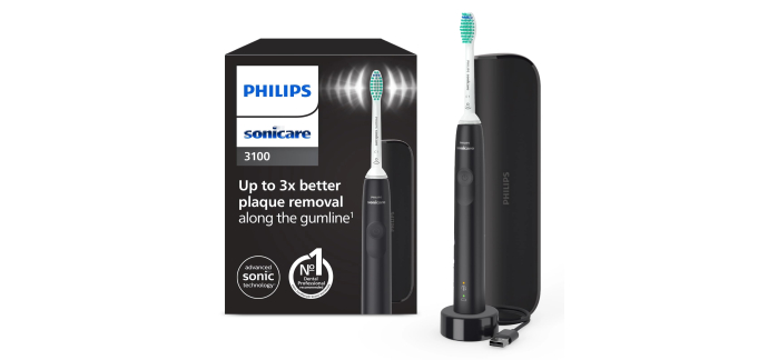 Amazon: Brosse à dents électrique Philips Sonicare 3100 à 28,61€ (au lieu de 55,15€)
