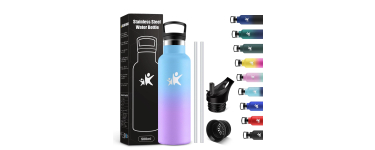 Amazon: Gourde isotherme KollyKolla 500ml - Acier inoxydable, double paroi, sans BPA à 5,39€