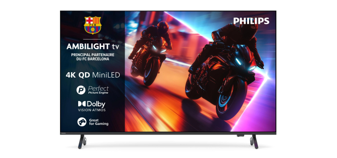 Amazon: TV 75" Philips 75MLED910 - 2025, QD MiniLED, 4K UHD, VRR 144Hz, Ambilight 3 côtés à 1060,76€