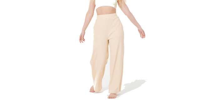 Decathlon: DOMYOS Pantalon de retraite yoga femme beige crème à 24,99€ (au lieu de 40€)