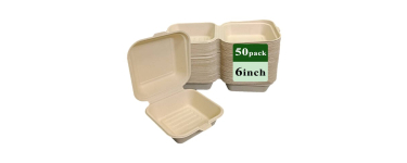 JoyBuy: Lot de 50 boîtes en fibre de bambou jetables Rui bamboo - 15 cm à 5,16€ (au lieu de 10,81€)