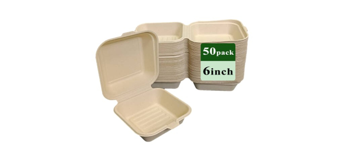 JoyBuy: Lot de 50 boîtes en fibre de bambou jetables Rui bamboo - 15 cm à 5,16€ (au lieu de 10,81€)