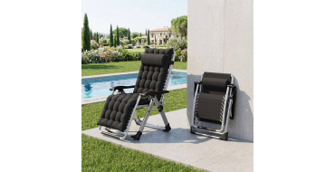 JoyBuy: Huacan Chaise de plage pliable avec dossier inclinable à 44,99€ (au lieu de 149,99€)