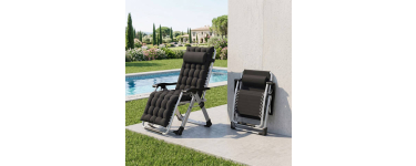 JoyBuy: Huacan Chaise de plage pliable avec dossier inclinable à 44,99€ (au lieu de 149,99€)