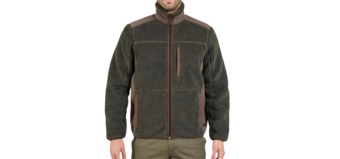 Decathlon: Veste Polaire Chasse Moutonnée Verte 500 à 17,99€ (au lieu de 31,99€)