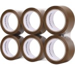 Amazon: Basics Ruban adhésif d'emballage 48 mm x 66 m - Marron (lot de 6) à 5,87€ (au lieu de 15€)