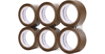 Amazon: Basics Ruban adhésif d'emballage 48 mm x 66 m - Marron (lot de 6) à 5,87€ (au lieu de 15€)