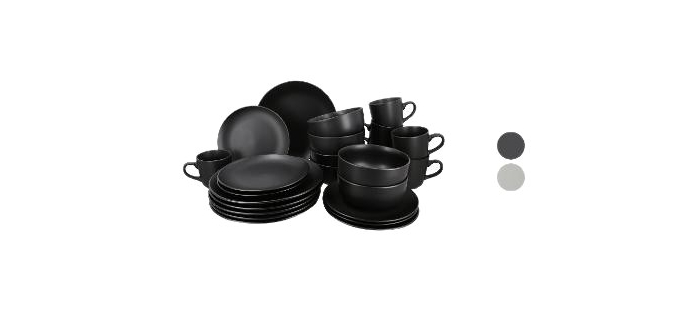 LIDL: Service de table SILVERCREST 24 pièces en grès à 39,99€ (au lieu de 69,99€)