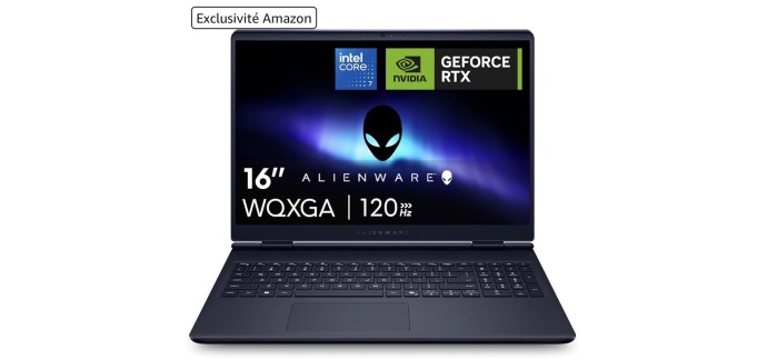 Amazon: PC Portable 16" Alienware Aurora AC16250 - Core 7 240H, RTX 5060, 16Go, 1To SSD à 1028,77€