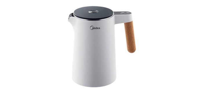 JoyBuy: Midea Bouilloire électrique 1,5 L - 2200 W, contrôle température, double paroi à 22,99€
