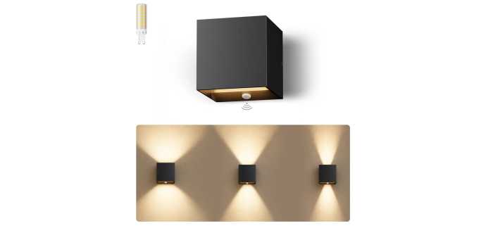 Amazon: Lampe Murale Kyotech LED - Détecteur de Mouvement Intérieur/Extérieur 3000K 6W à 13,98€
