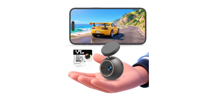 Amazon: Caméra Voiture 2K Commande Vocale Kawa, Support 360°, Carte SD 32G à 34,99€ (au lieu de 69,99€)
