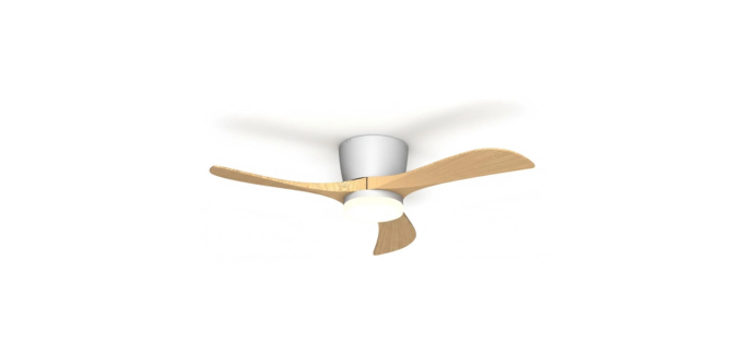 Amazon: Ventilateur de plafond Lumisky Aliya - LED, D132cm, effet bois, dimmable à 89,99€ (au lieu de 100€)