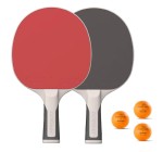 Decathlon: Set de raquettes de ping-pong PPR 500 - 2 raquettes + 3 balles, résistantes extérieur à 10,49€