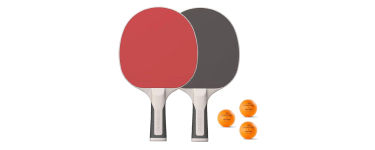 Decathlon: Set de raquettes de ping-pong PPR 500 - 2 raquettes + 3 balles, résistantes extérieur à 10,49€