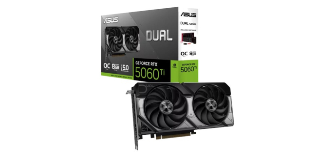 JoyBuy: ASUS Dual GeForce RTX 5060 Ti OC 8 Go à 369€ (au lieu de 599,99€)