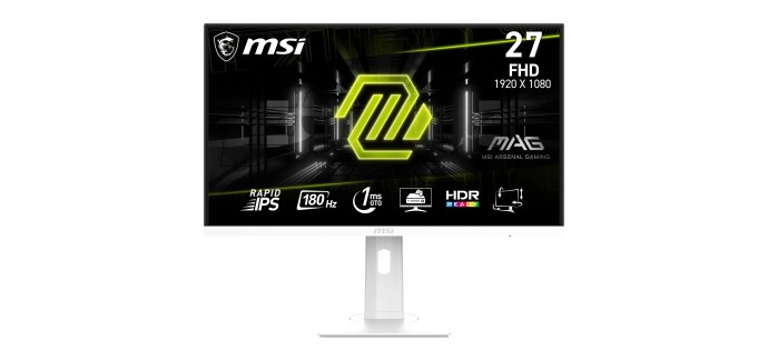 Amazon: Écran PC 27" MSI 274PFW - FHD, IPS, 180 Hz / 1ms à 109,99€ (au lieu de 209,79€)