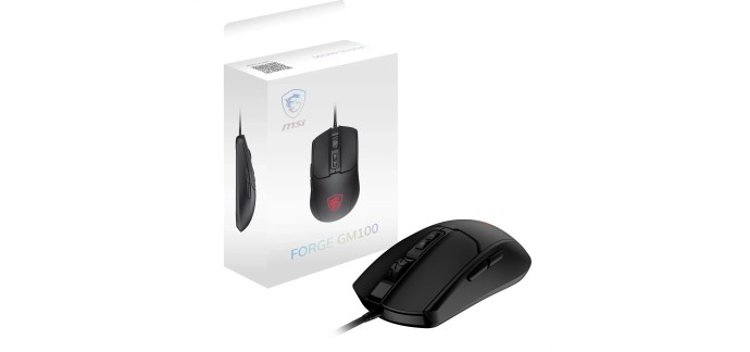 Amazon: Souris filaire MSI Forge GM100 - 6400 DPI, 7 boutons, LED RGB à 10,90€ (au lieu de 13,55€)