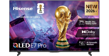 Darty: TV 75" Hisense 75E7S Pro - QLED, 189cm, 2026 à 749€ (au lieu de 949€)