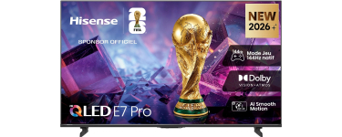 Darty: TV 75" Hisense 75E7S Pro - QLED, 189cm, 2026 à 749€ (au lieu de 949€)