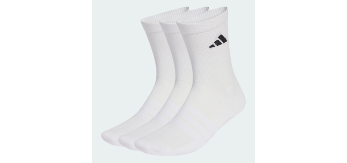 Amazon: Lot de 3 Paires de Chaussettes Adidas Unisex Mi-mollet Sportswear Rembourrées - Tailles 46/48 à 8,49