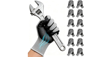Amazon: Lot de 12 paires de gants de travail Andanda - Taille M, Caoutchouc, Nitrile, Nylon à 5,39€