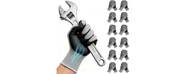 Amazon: Lot de 12 paires de gants de travail Andanda - Taille M, Caoutchouc, Nitrile, Nylon à 5,39€
