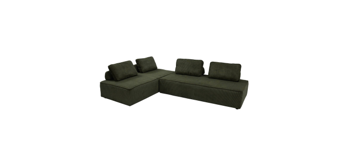 Sweeek: Lot de 2 chauffeuses 2 places pour canapé modulable vert foncé à 487,49€ (au lieu de 649,99€)