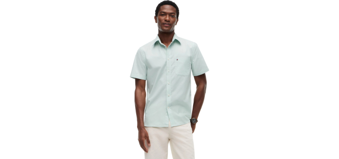 Amazon: Chemise manches courtes Tommy Hilfiger - Taille XL à 28,45€ (au lieu de 56€)