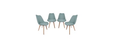Sweeek: Lot de 4 chaises scandinaves revêtement tissu bleu clair à 74,99€ (au lieu de 149,99€)