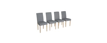 Sweeek: Lot de 4 chaises Rita - tissu, pieds bois cérusé à 94,99€ (au lieu de 189,99€)