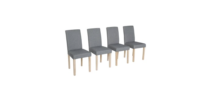 Sweeek: Lot de 4 chaises Rita - tissu, pieds bois cérusé à 94,99€ (au lieu de 189,99€)