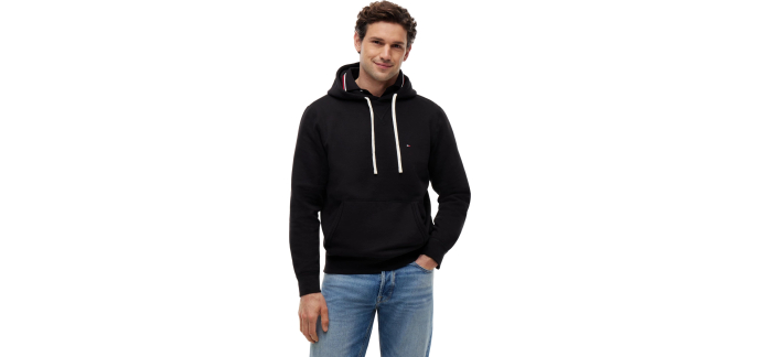 Amazon: Pull à Capuche Homme Tommy Hilfiger Noir - Tailles XS à 3XL à 34€ (au lieu de 49,15€)