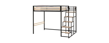 Cdiscount: Lit mezzanine Leon - 140x190 cm, sommier inclus à 199,99€ (au lieu de 314,99€)