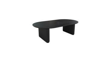 Sweeek: Table basse ovale bois d'hévéa placage chêne noir à 139,99€ (au lieu de 199,99€)