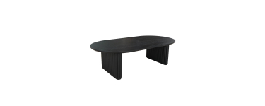 Sweeek: Table basse ovale bois d'hévéa placage chêne noir à 139,99€ (au lieu de 199,99€)