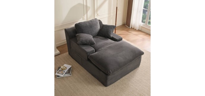 JoyBuy: Chaise longue 160 cm, canapé-lit de sol sans ressorts à 163,79€ (au lieu de 299,99€)