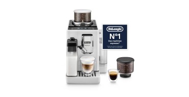 Amazon: Machine expresso automatique De'Longhi Rivelia EXAM440.55.W - 16 boissons, écran tactile 3,5" à 499,