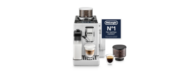 Amazon: Machine expresso automatique De'Longhi Rivelia EXAM440.55.W - 16 boissons, écran tactile 3,5" à 499,