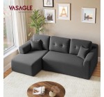 Amazon: Canapé d'angle Vasagle LCS183GN01 - Modulable, 244cm, sans montage à 322,99€ (au lieu de 375,66€)
