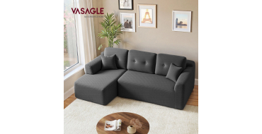 Amazon: Canapé d'angle Vasagle LCS183GN01 - Modulable, 244cm, sans montage à 322,99€ (au lieu de 375,66€)