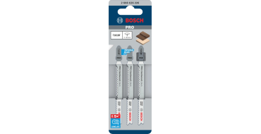 Amazon: Lot de 3 Lames de scie sauteuse Bosch Pro Hardwood clean T101BF - Bois dur, MDF, 100 mm à 8,99€