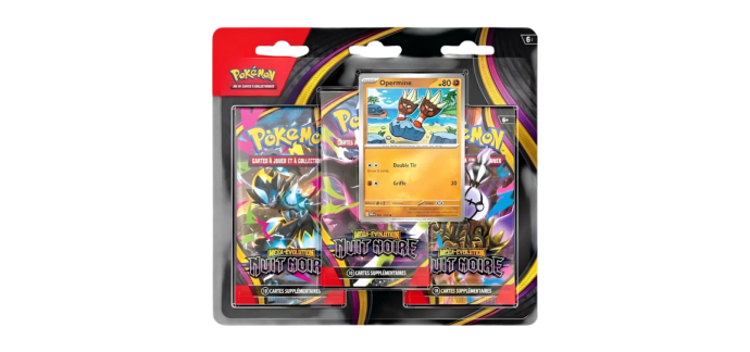 Fnac: Tripack Méga-Évolution Nuit Noire Pokémon JCC à 17,99€ (au lieu de 20,99€)