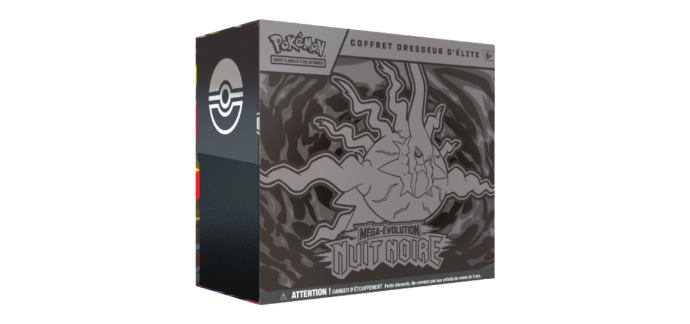 Amazon: Coffret Dresseur Elite Pokémon Nuit Noire ME05 (Cartes) à 55,99€ (au lieu de 69,99€)
