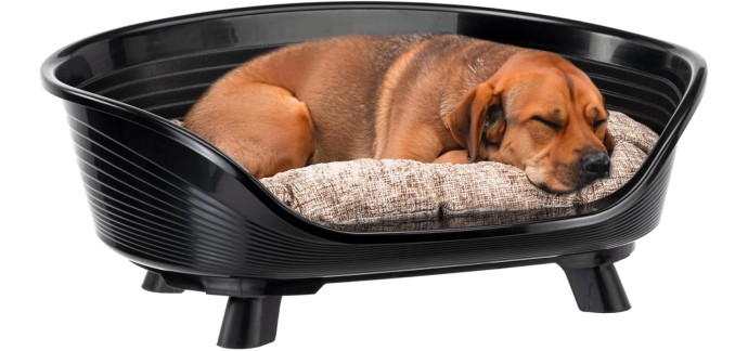 Amazon: Lit pour chien et chat Ferplast Throne - Taille 6, coussin relax, noir à 28,46€ (au lieu de 55€)